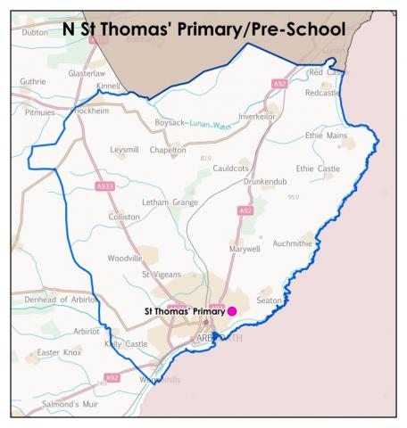 St Thomas' Primary School catchment area
