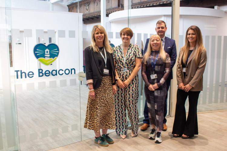 photo of some of the team from AHSCP and Hillcrest Futures at the new community centre in Arbroath, The Beacon