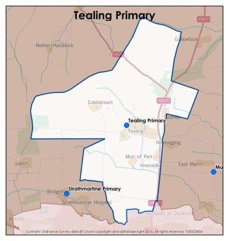 Tealing Primary School catchment area