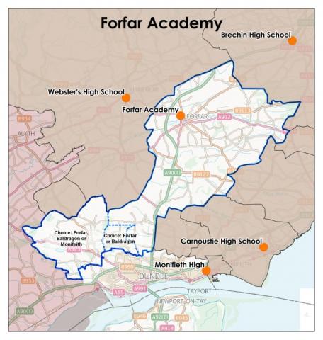Forfar Academy catchment area