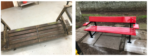 bench before and after