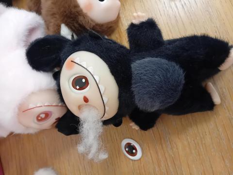 Fake Labubu plush toys have loose parts that are a choking hazard for young children 